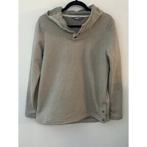 The North Face Knit Stitch Fleece Hoodie Women Medium Gray Active Outdoor Hike